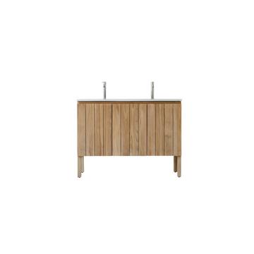 Meuble salle de bain en teck massif et céramique 120 cm Jill