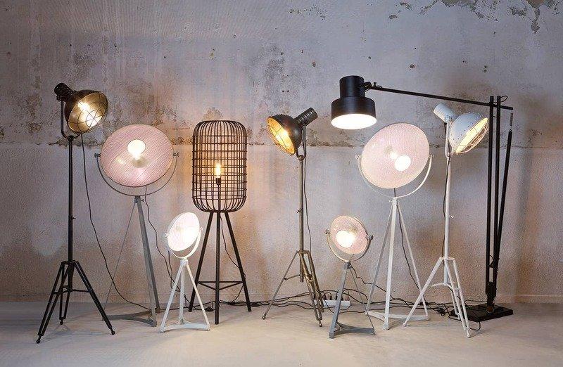 mutoni Lampadaire Spotlight Noir  