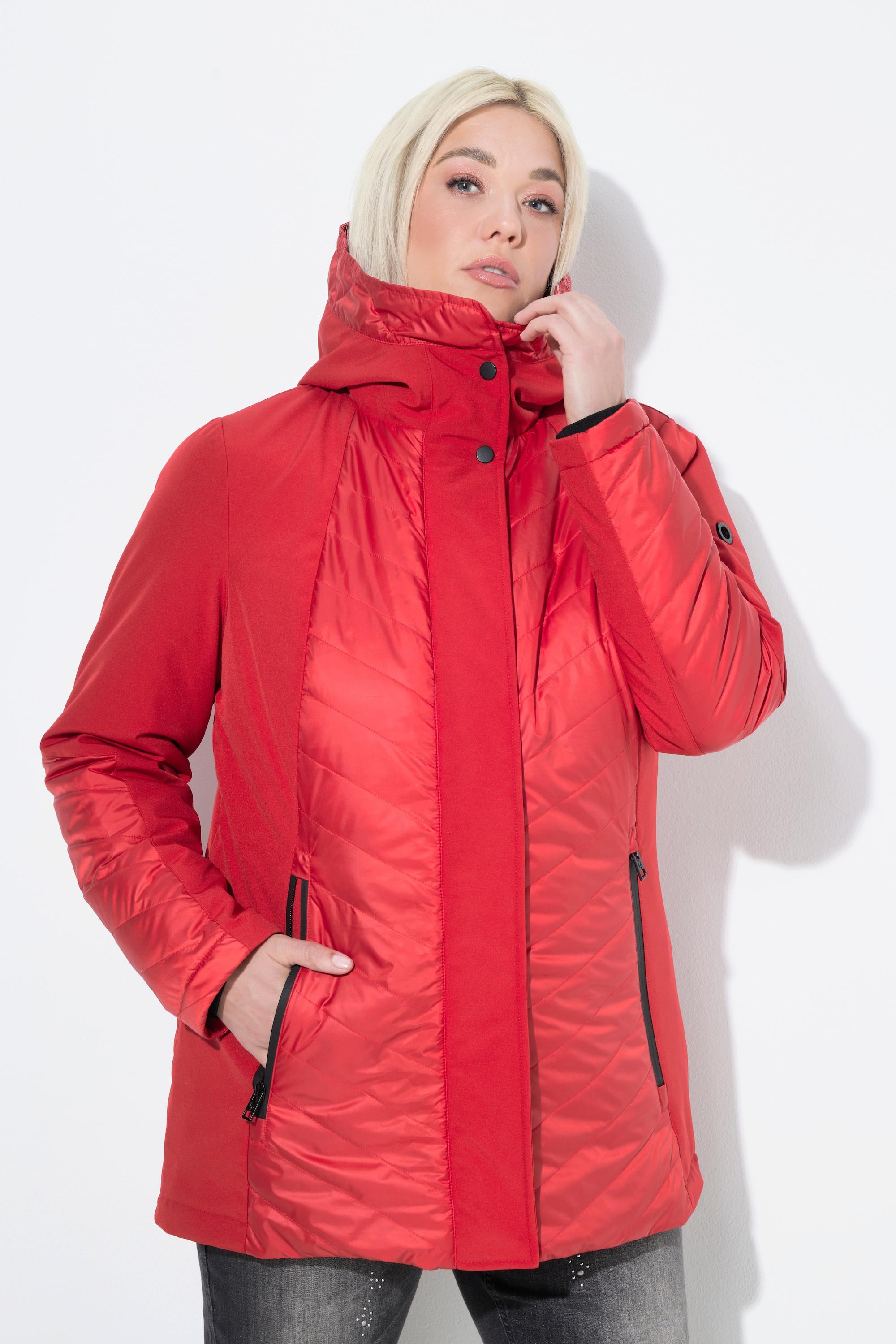 Ulla Popken HYPRAR Veste Softshell Matelassée Déperlante Coupe A avec Capuche  