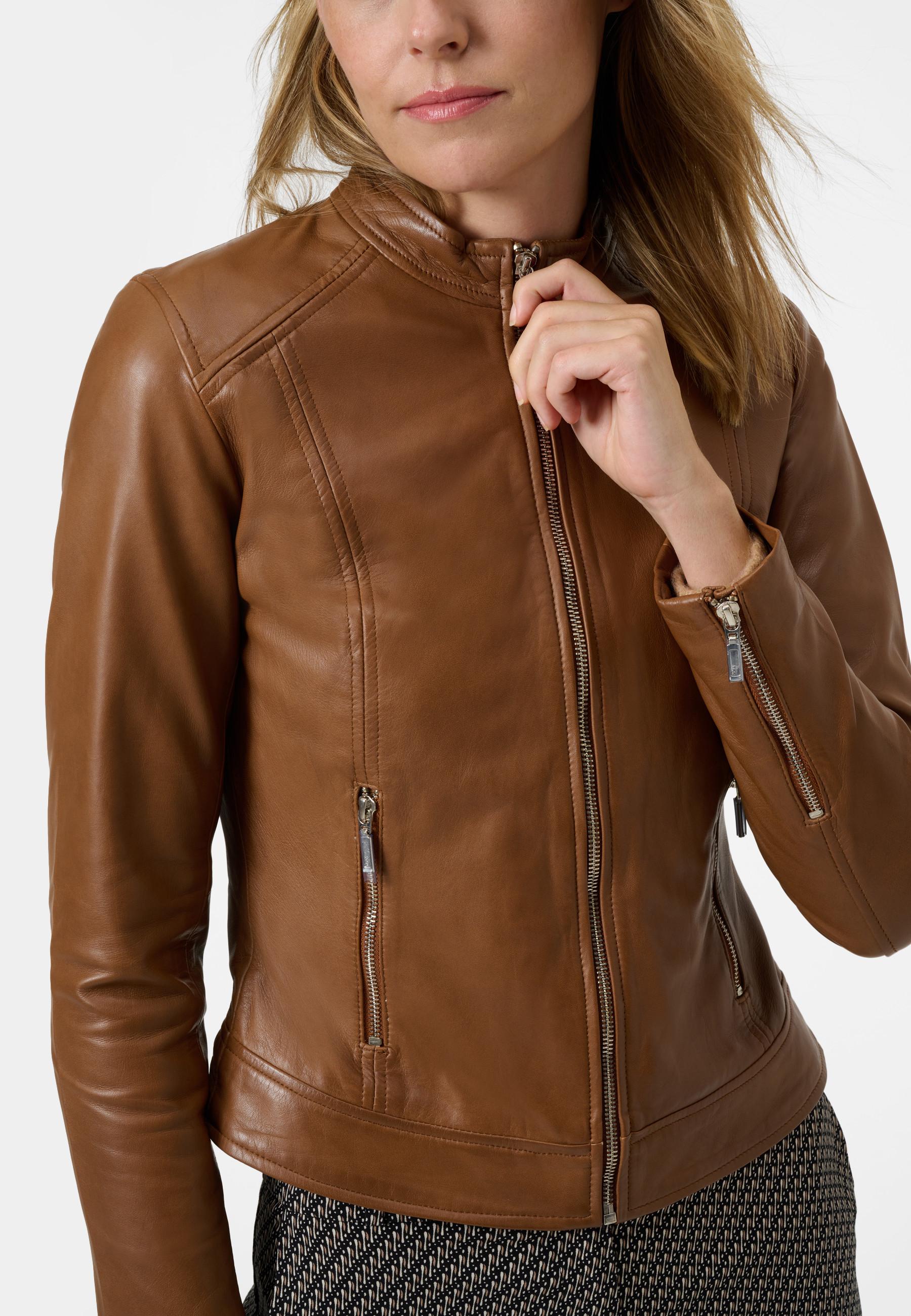 RICANO  Veste en cuir  Ciara, classique en cuir d'agneau ultra doux 