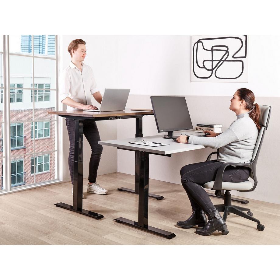 Beliani Bureau réglable en hauteur manuellement en Panneau de particules de bois  DESTINES  