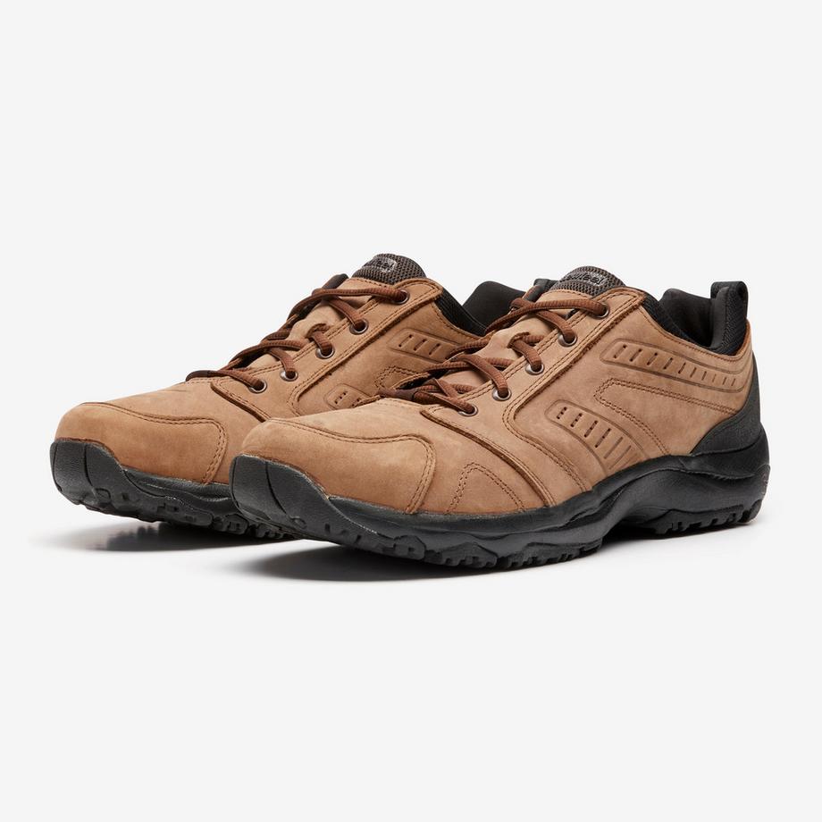 DECATHLON Nakuru Chaussures de Marche Confort en Cuir Marron  