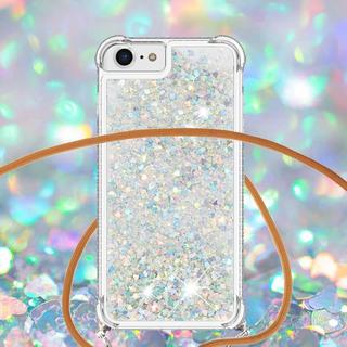 Cover-Discount  iPhone SE / 8 / 7 - Glitzer Hülle mit Umhängeband 