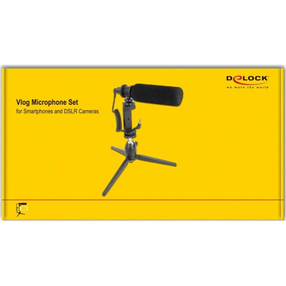 DeLock  DeLOCK Set di microfoni Vlog Shotgun per Smartphone e fotocamere DSLR 