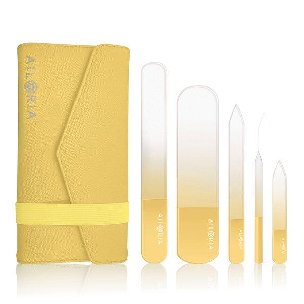 Image of Contour Luxe Glas-nagelfeilenset Unisex Gelb ONE SIZE