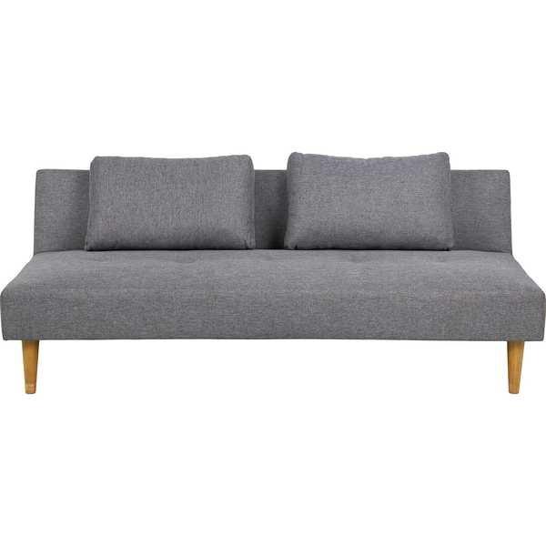 Image of Bettcouch Stoff Hellgrau 2 Kissen Eiche 180x67 Bettcouch Stoff Hellgrau 2 Kissen Eiche 180x67