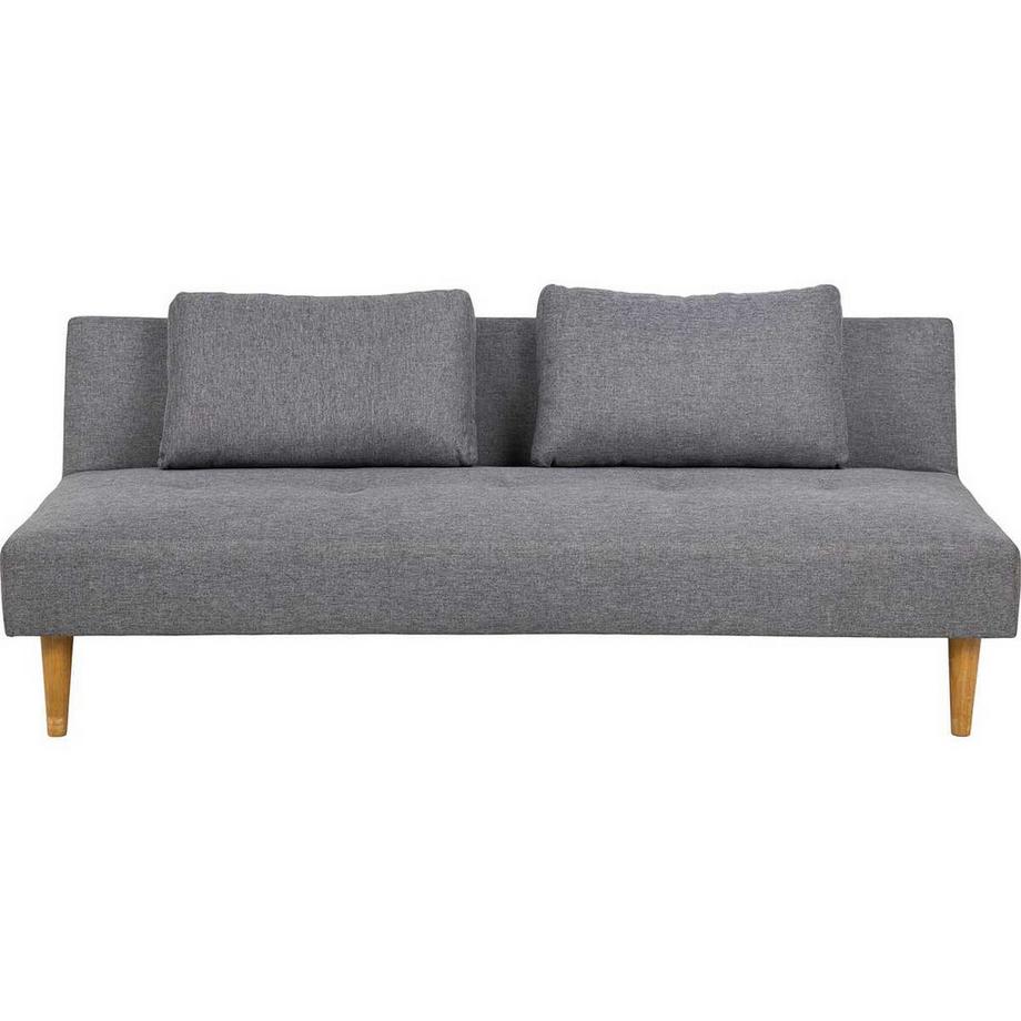 Bettcouch Stoff Hellgrau 2 Kissen Eiche 180x67
