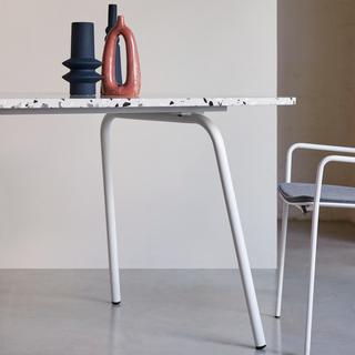 Tikamoon Table rectangulaire en terrazzo premium et métal white 4-6 pers. Elio  