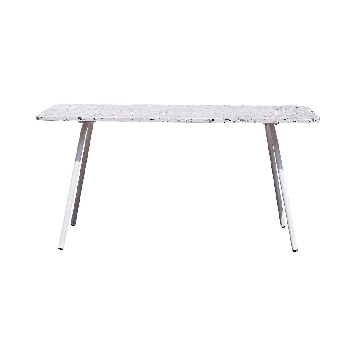 Tikamoon Table rectangulaire en terrazzo premium et métal white 4/6 pers. Elio  