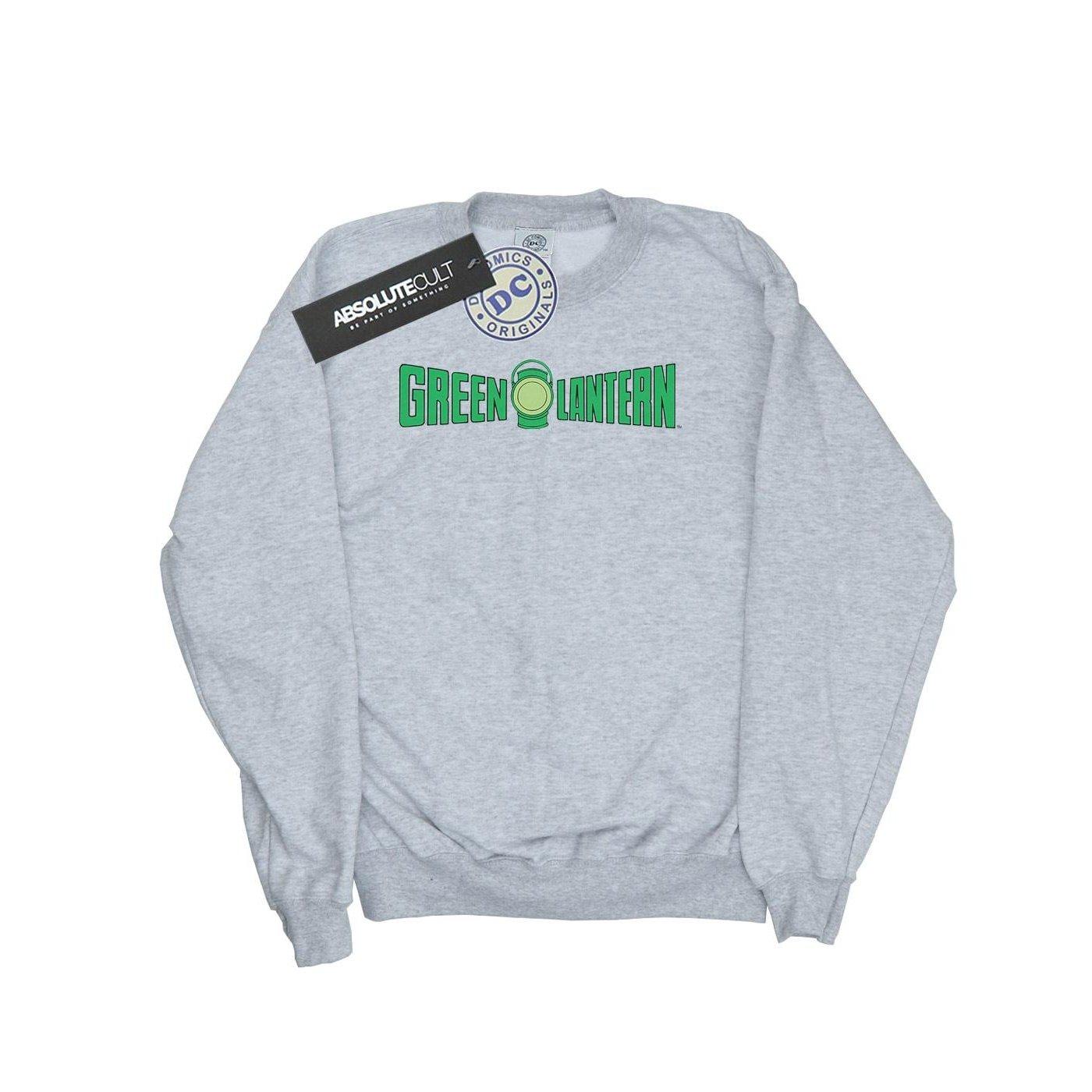 Image of Green Lantern Text Logo Sweatshirt Mädchen Grau 152-158