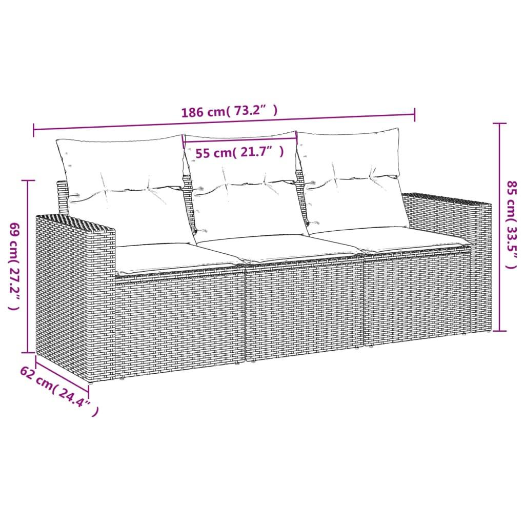 VidaXL set divano da giardino Polirattan  