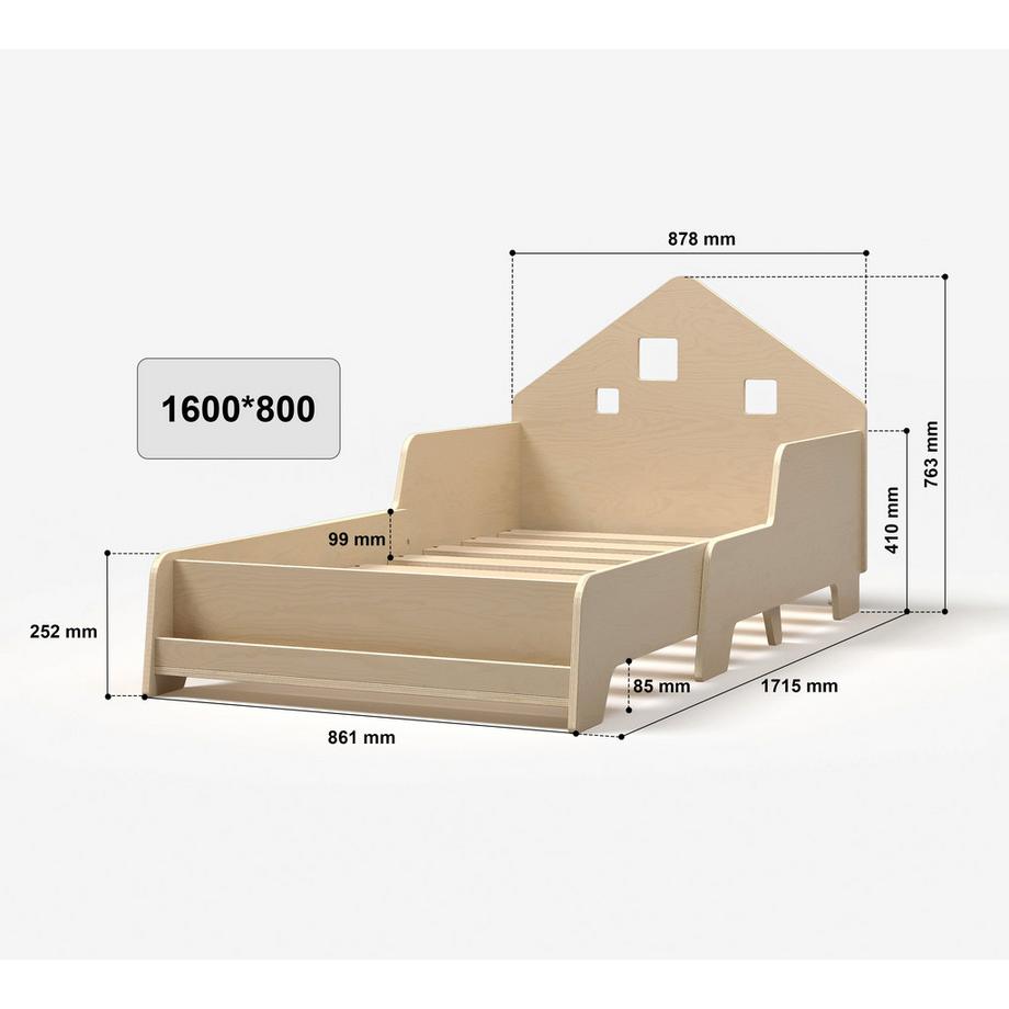 Montessori  Lit coulissant Montessori® avec sommier à lattes/éclairage LED 