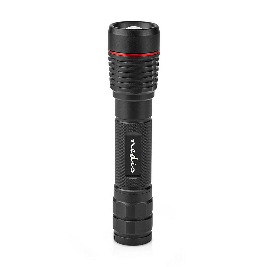 Nedis  LED Taschenlampe | Batterie betrieben | 3,7 V DC | 10 W | Gebaut -in lithium ion | Batterien enthalten | Wiederaufladbar | Angegebener leuchtender Fluss: 1000 LM | Beleuchtungsbereich: 200 m | Strahlungswinkel: 10 ° 