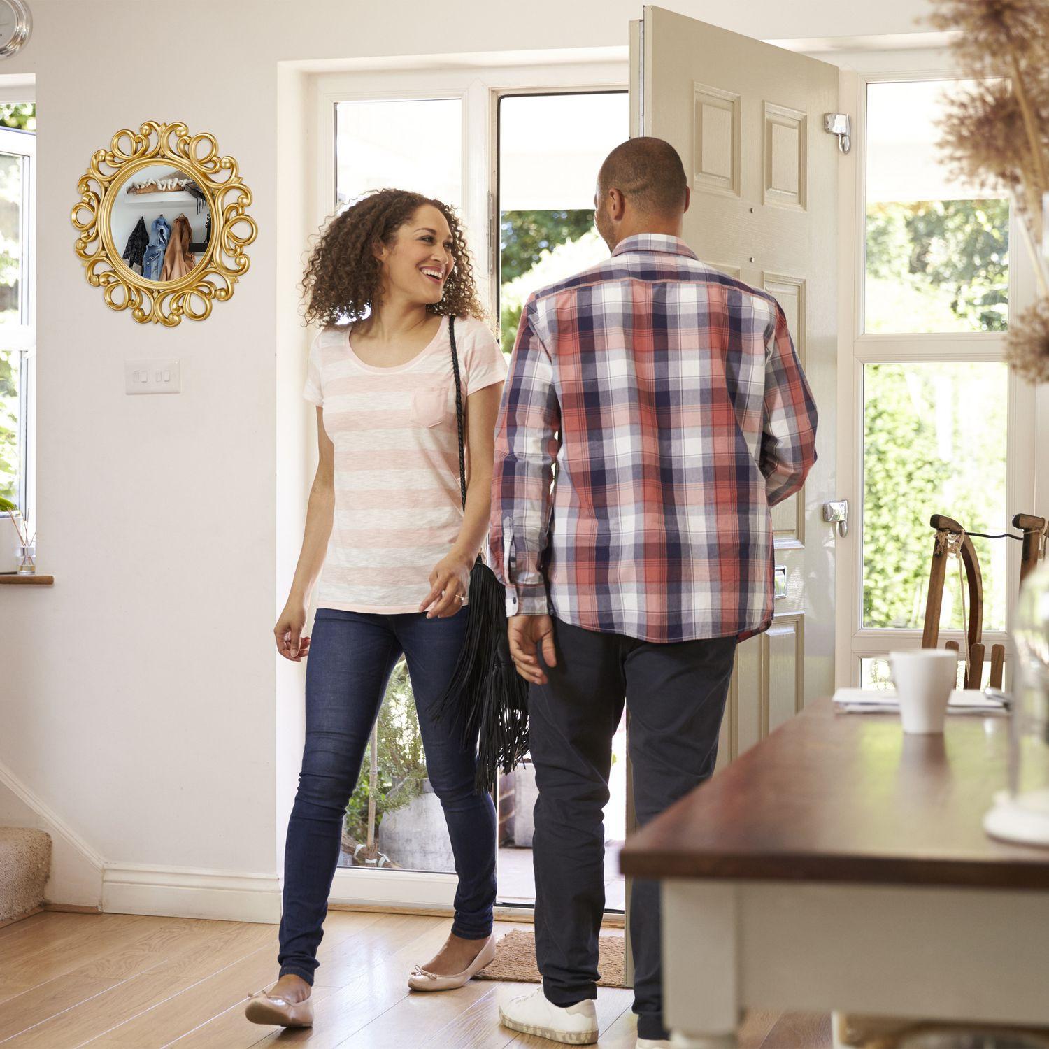 B2X Dekorativer runder Wandspiegel  