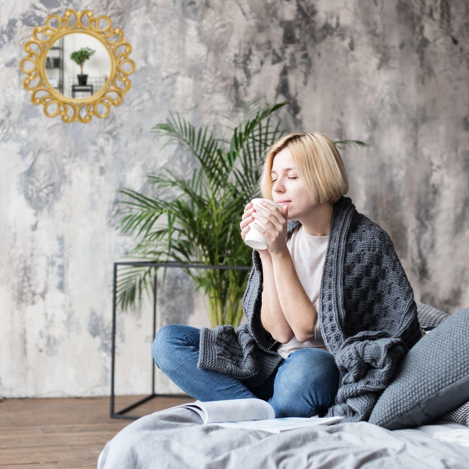 B2X Dekorativer runder Wandspiegel  