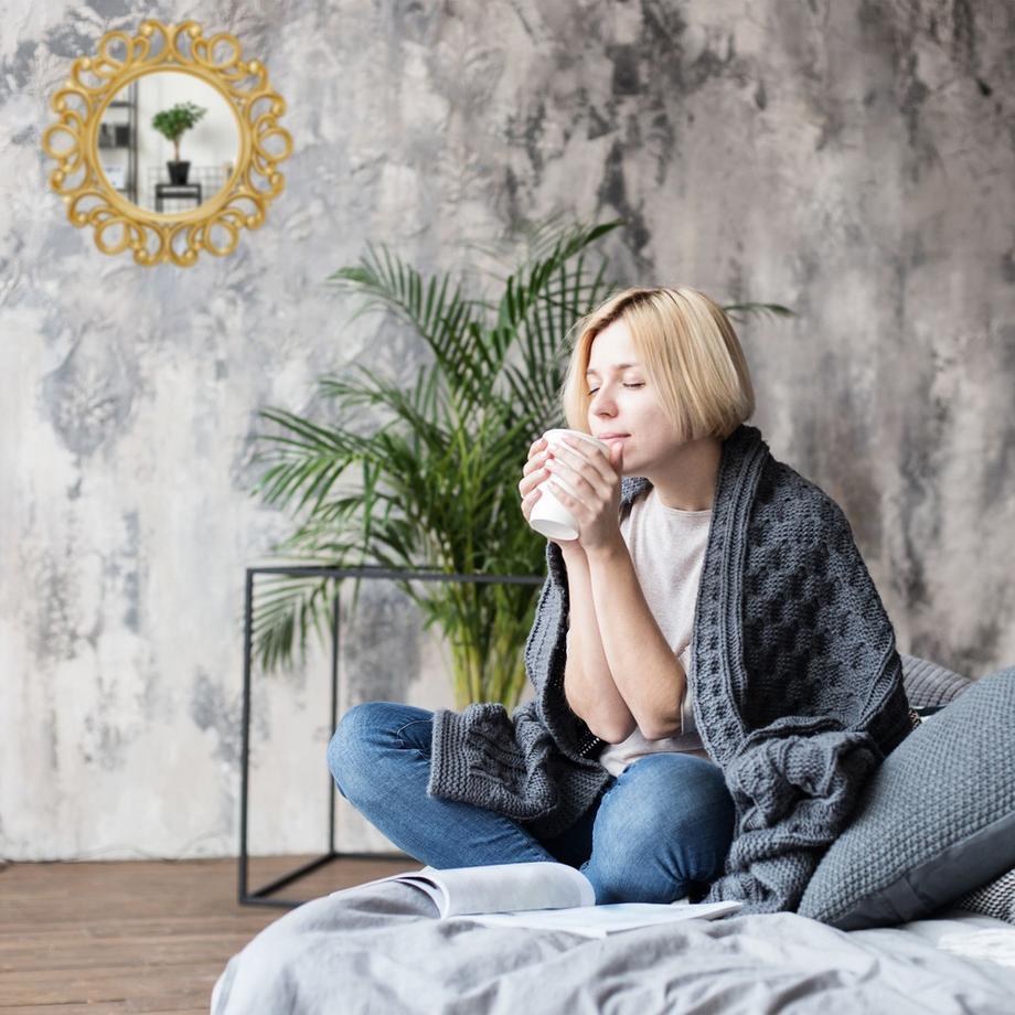 B2X Specchio da parete rotondo decorativo  