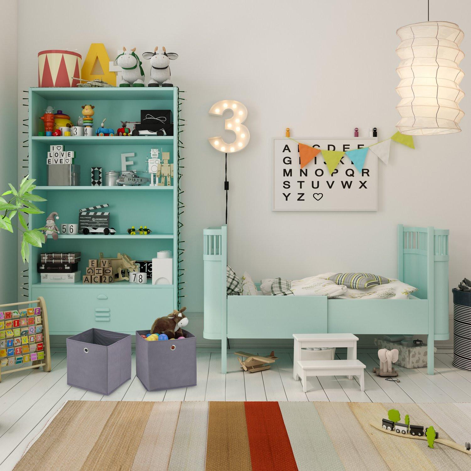 Northix Graue Aufbewahrungsbox - 4 Stück  