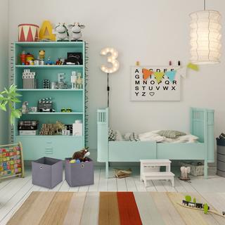 Northix Graue Aufbewahrungsbox - 4 Stück  