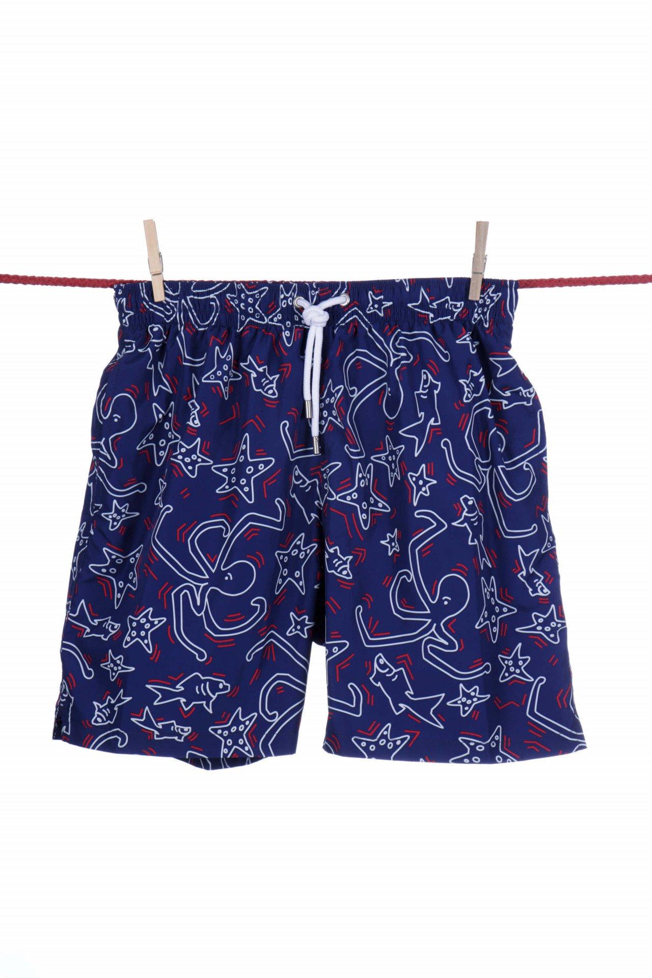 Image of Einfarbige, Süße Badeshorts - Modell Ibiza Herren Blau XL