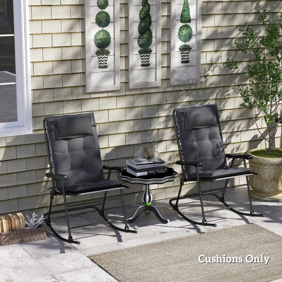 Northio Set di 2 cuscini per lettini prendisole, cuscini idrorepellenti per lettini da giardino, cuscini imbottiti per lettini da spiaggia, cuscini per sdraio, cuscini per mobili da giardino, cuscini, 50 x 116 x 5 cm, grigio scuro Aosom  