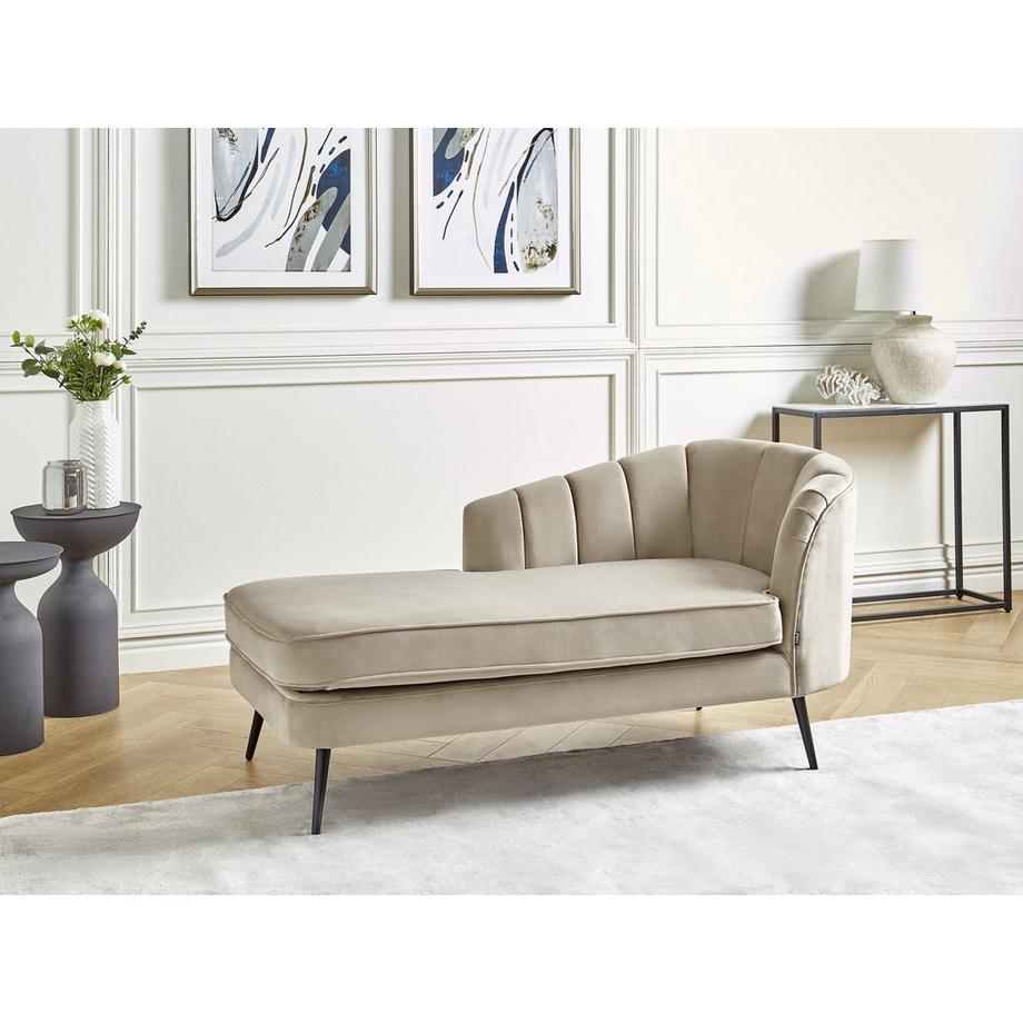 Beliani Chaise longue versione destra en Velluto Glamour ALLIER  