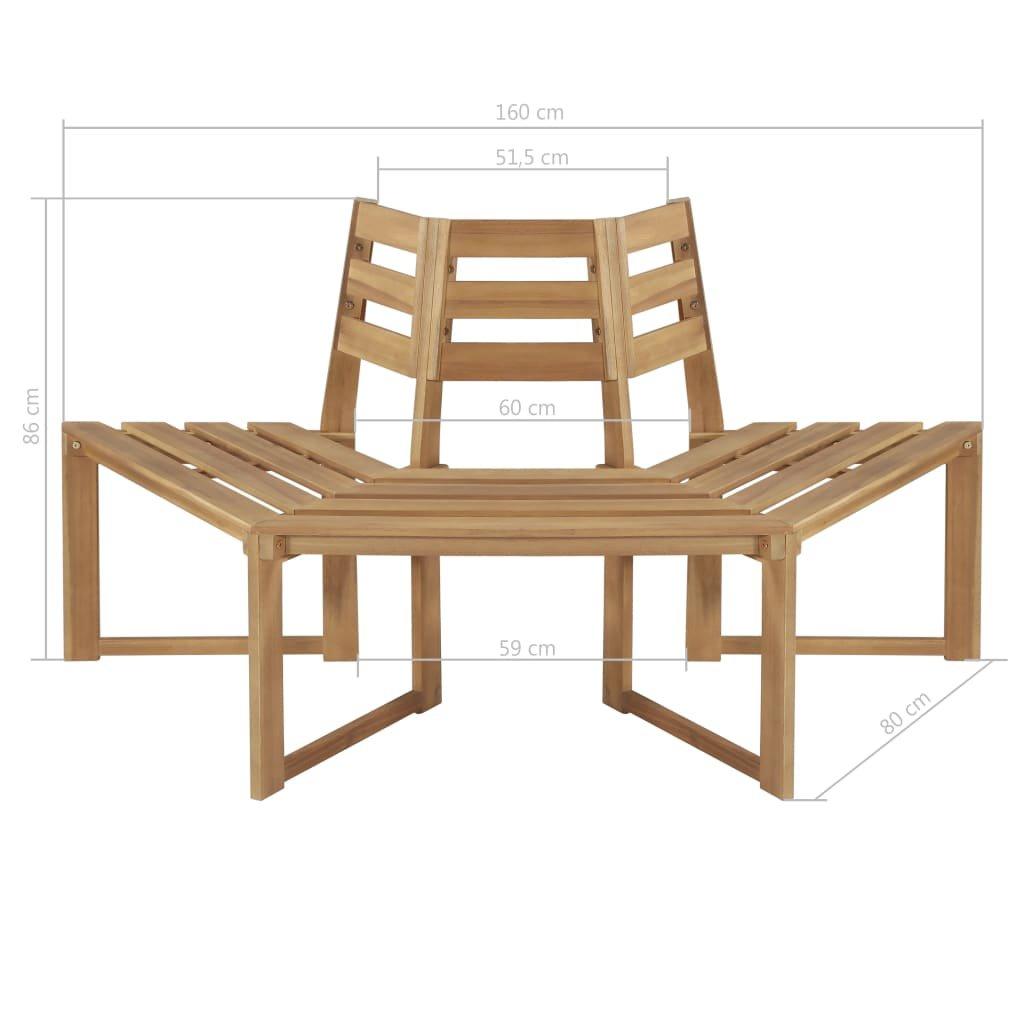 VidaXL Banc d'arbre bois  