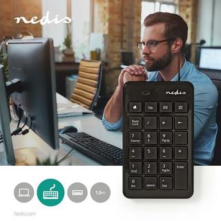 Nedis  Kabelgebundene Tag-Tastatur | USB-A | Büro | Einhändig | Numerisch | Numerische Tastatur 