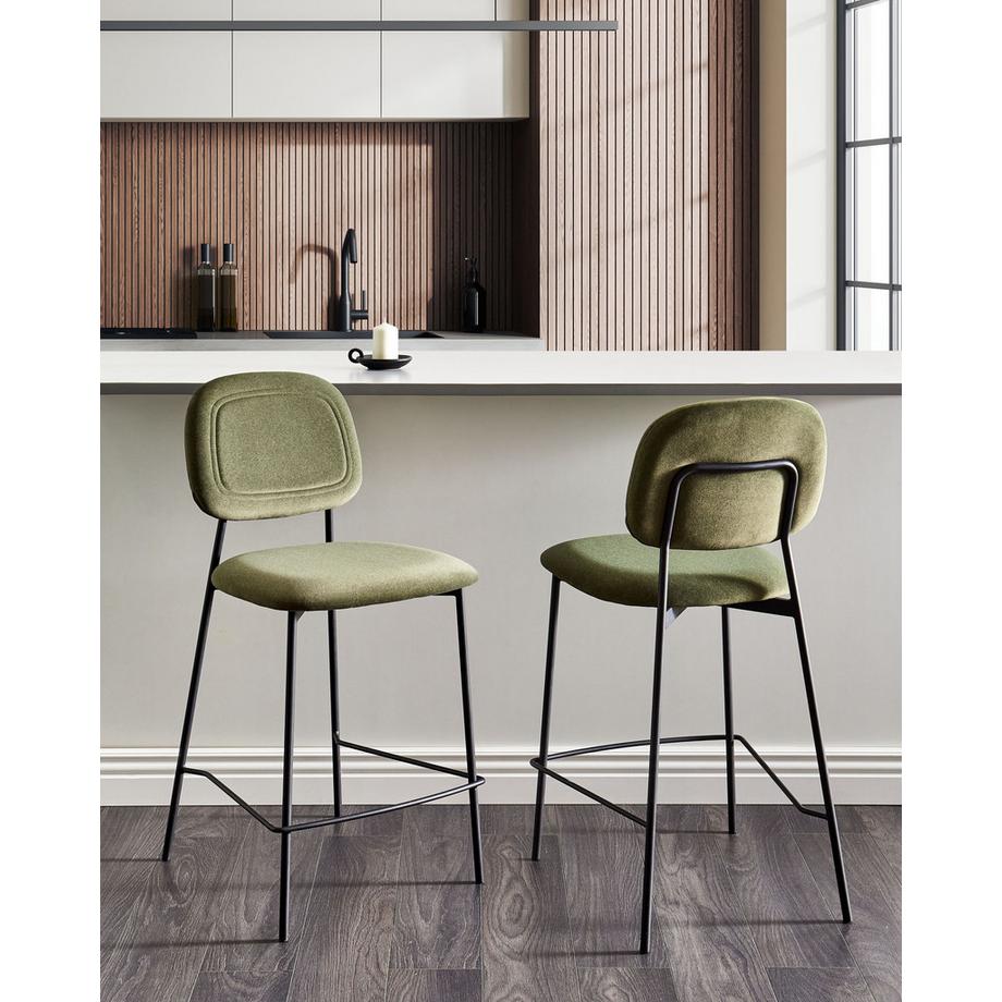 Beliani Set di 2 sedie alte en Velluto Moderno DUETTE  