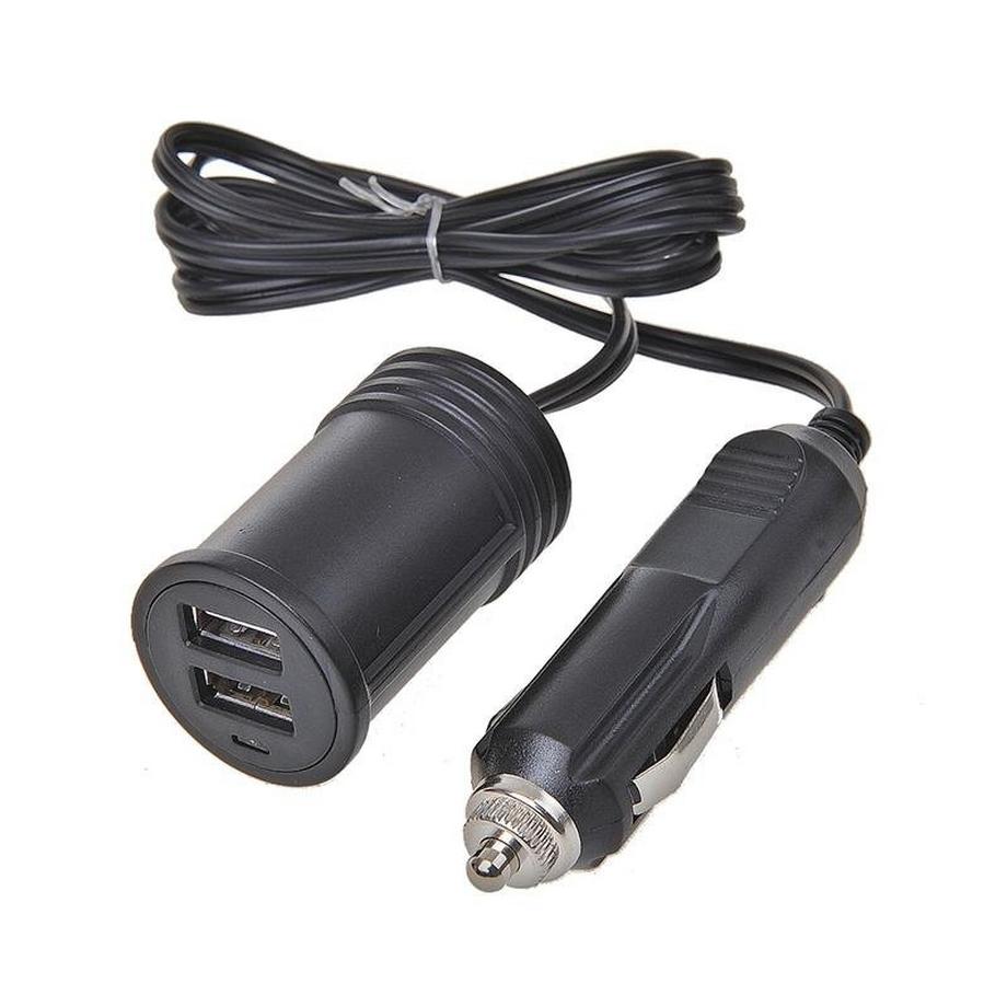 Pricenet  Rallonge 1M avec chargeur USB 2 voies type A 12V/24V sous blister 