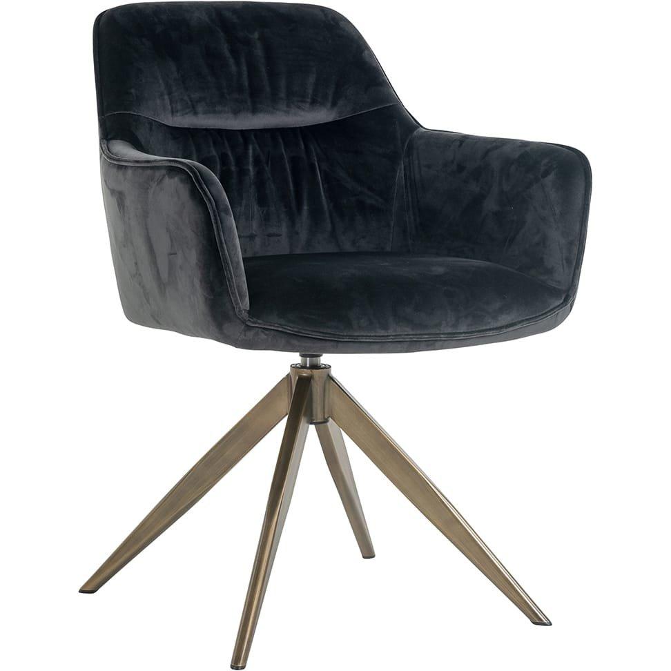 Image of Drehstuhl Aline anthrazit gold gebürstet Drehstuhl Aline anthrazit gold gebürstet