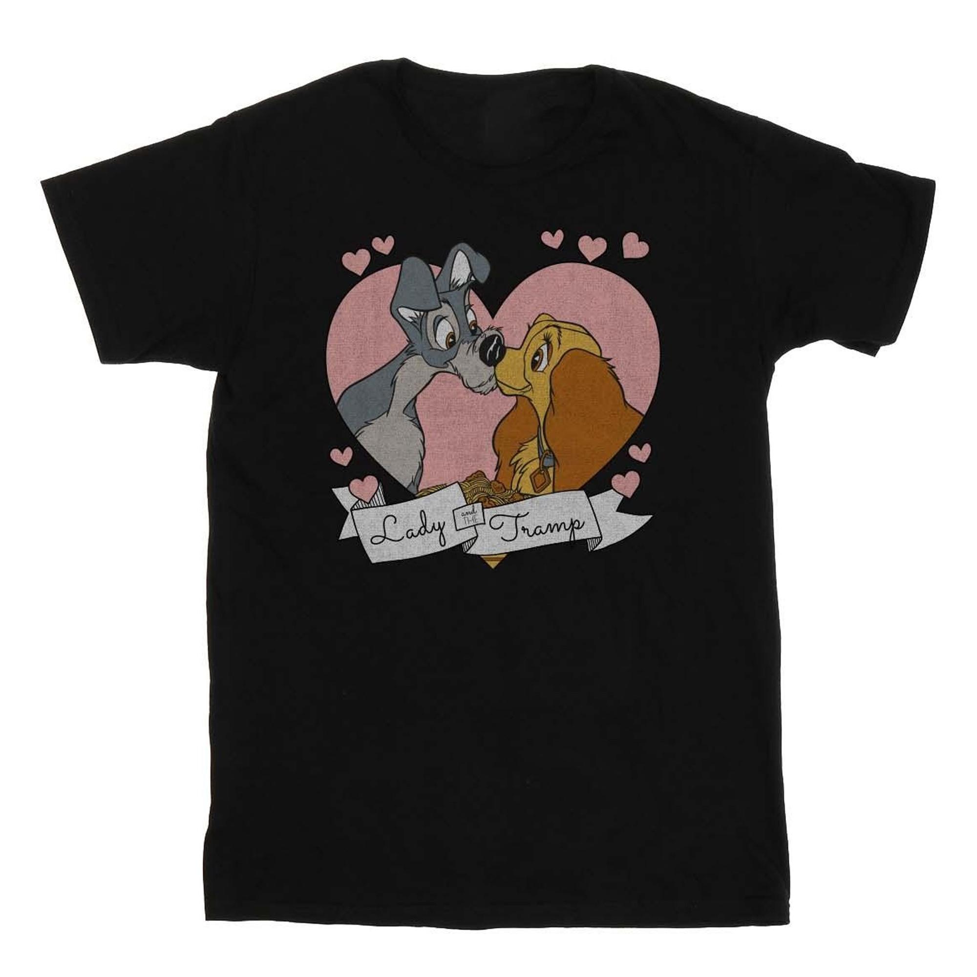 Image of Lady And The Tramp Love Tshirt Unisex Schwarz 140/146