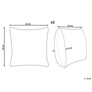 Beliani Set di 2 cuscini en Cotone Classico JATROPHA  