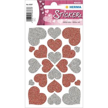 HERMA 6387 sticker decorativi Carta Rosso, Argento Permanente 22 pz
