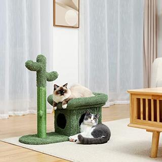 Alopini  Arbre à chat créatif avec boule et maison pour chat, hauteur 70 cm, arbre à chat élégant avec boule et maison pour chat 