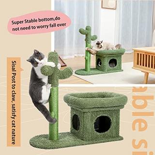 Alopini  Arbre à chat créatif avec boule et maison pour chat, hauteur 70 cm, arbre à chat élégant avec boule et maison pour chat 