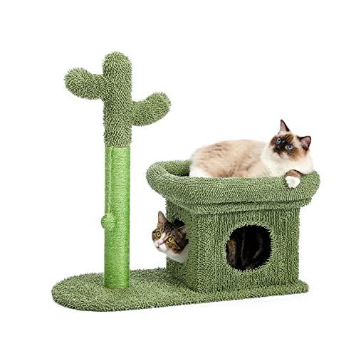 Alopini  Arbre à chat créatif avec boule et maison pour chat, hauteur 70 cm, arbre à chat élégant avec boule et maison pour chat 