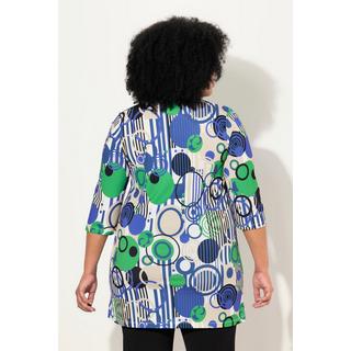 Ulla Popken  Longshirt, A-Linie, Tunika-Ausschnitt, 3/4-Arm 