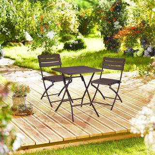 B2X 3-teiliges Balkonmöbel-Set in Holzoptik  