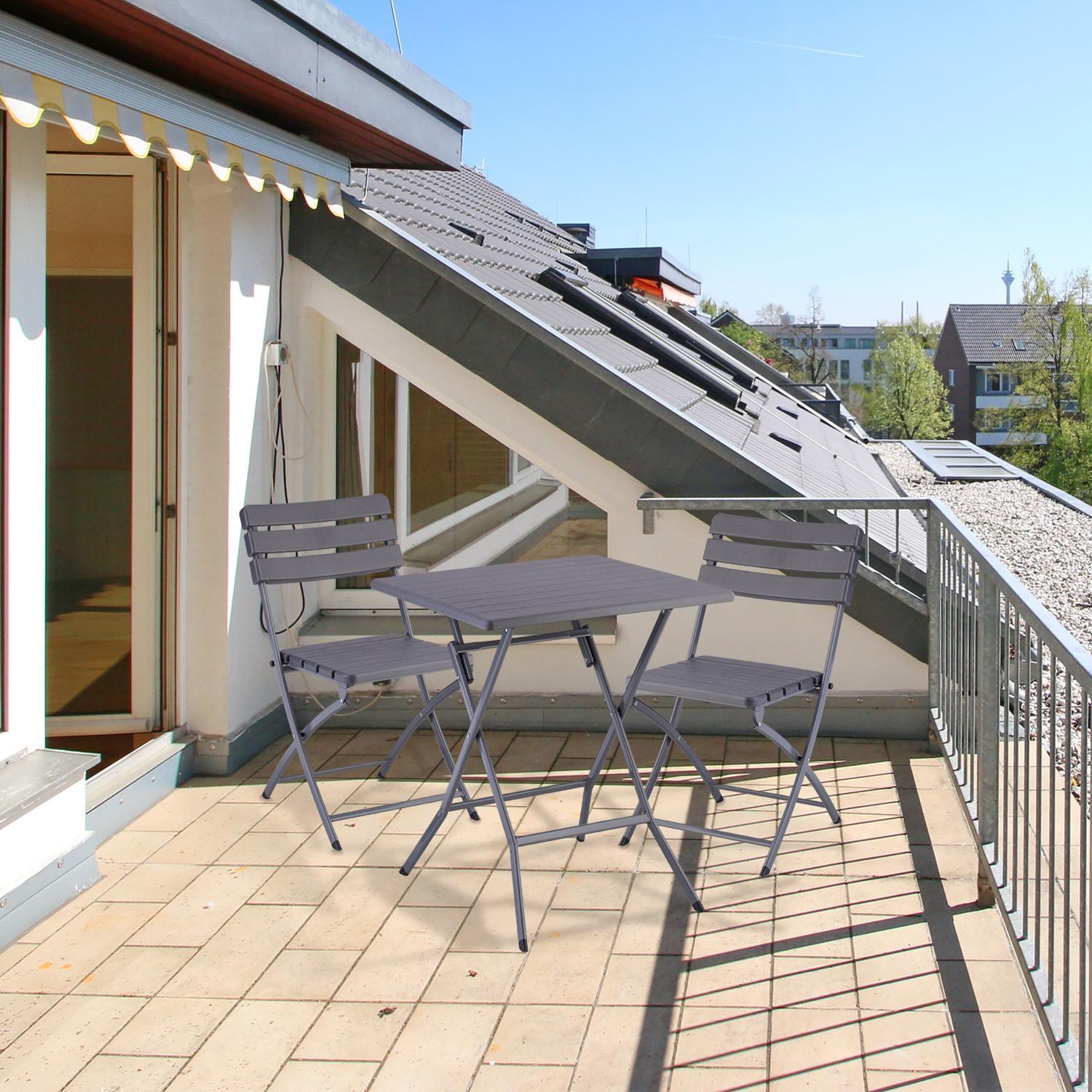 B2X 3-teiliges Balkonmöbel-Set in Holzoptik  