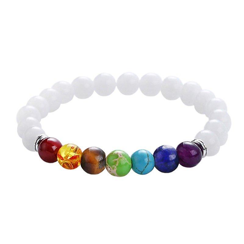 eStore  Bracciale Chakra con perline bianche 