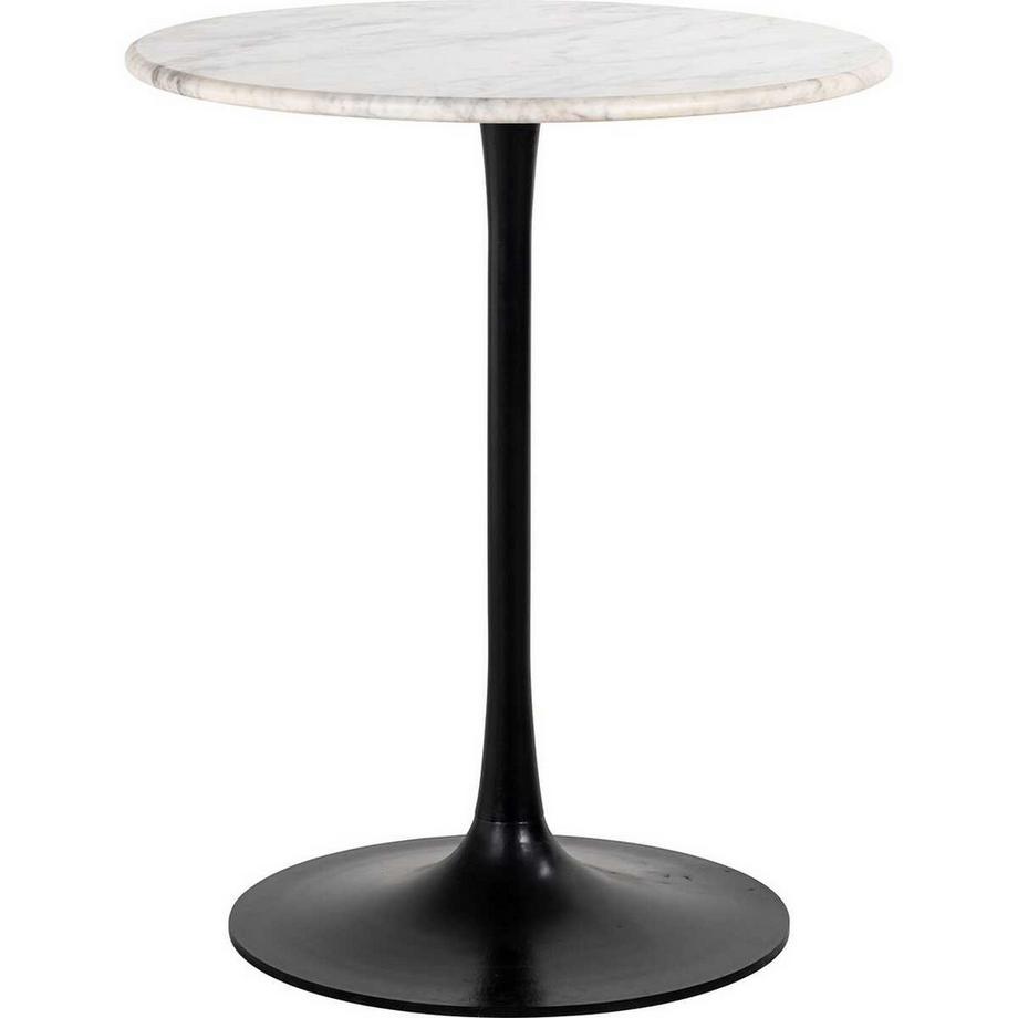 mutoni Table de bistrot Carlten marbre blanc rond 65  