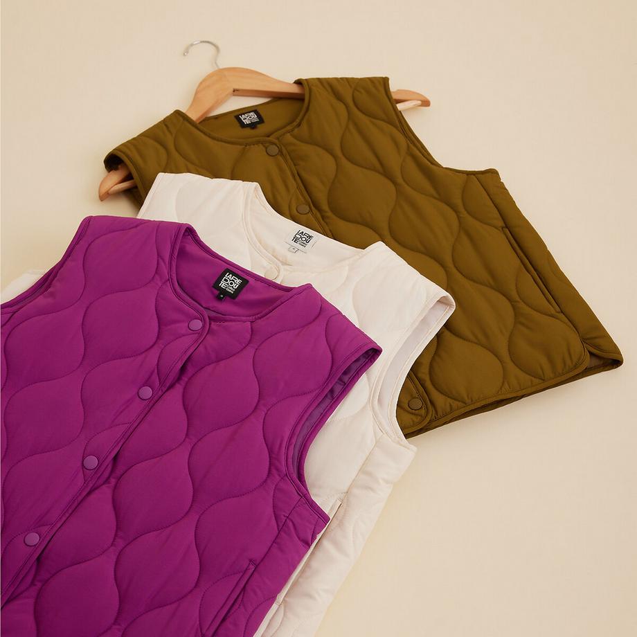 La Redoute Collections Steppgilet mit Druckknöpfen  