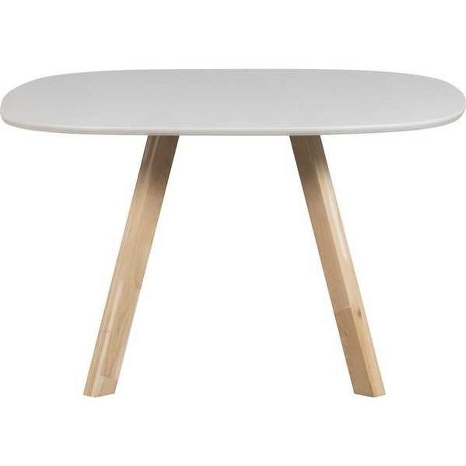 mutoni Table à manger Tablo frêne brouillard blanc 130x130  