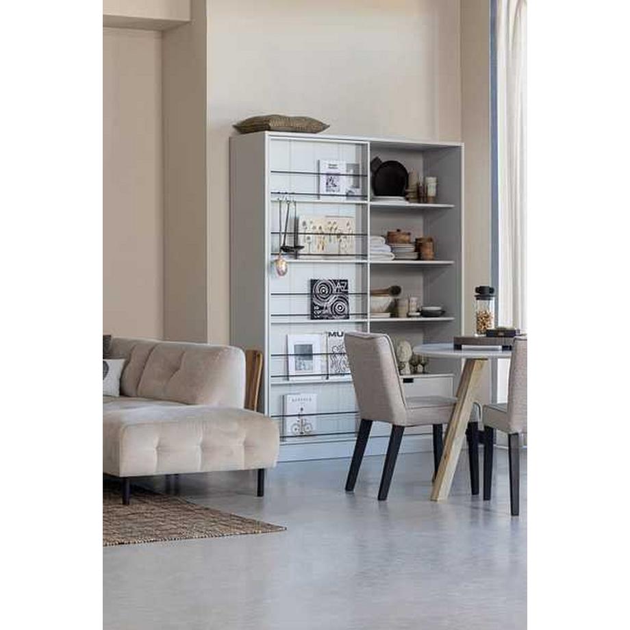 mutoni Table à manger Tablo frêne brouillard blanc 130x130  
