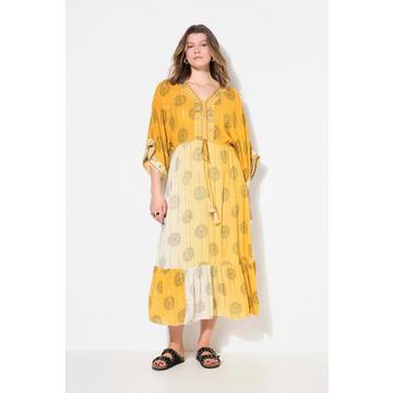 Maxikleid, A-Linie, Kimono-Style, Farbverlauf, Stickerei