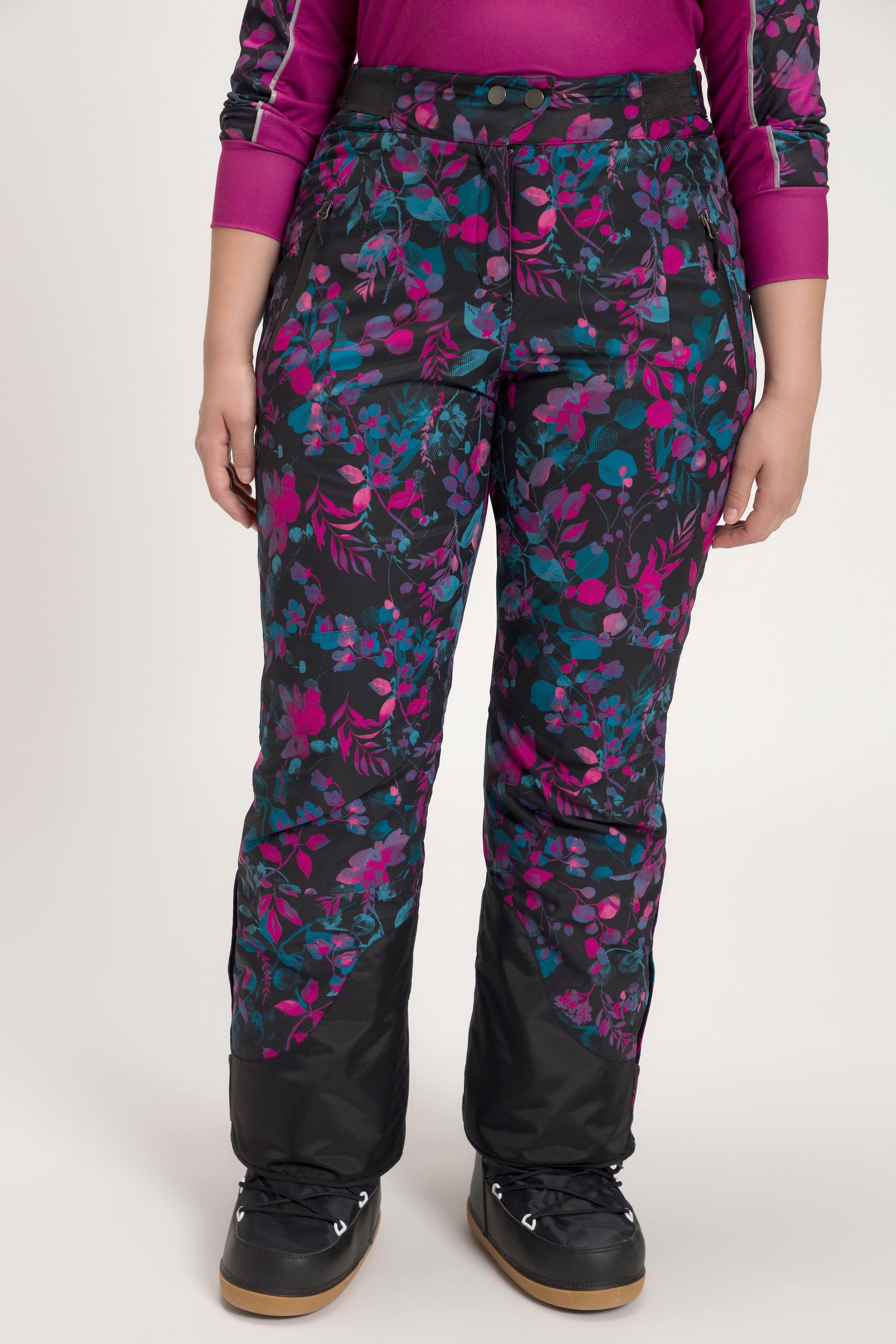 Ulla Popken  Pantalon de ski, fleurs, imperméable, velcro, jupe de protection contre la neige 