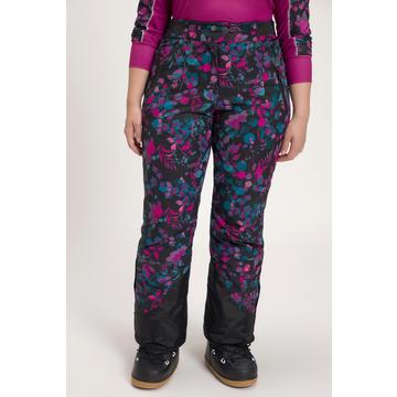 Pantaloni da sci, fiori, impermeabili, linguetta con chiusura a strappo e paraneve