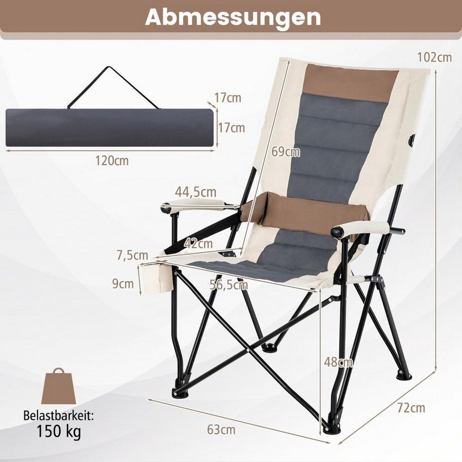 Northix  Chaise de camping pliante avec porte-gobelet 