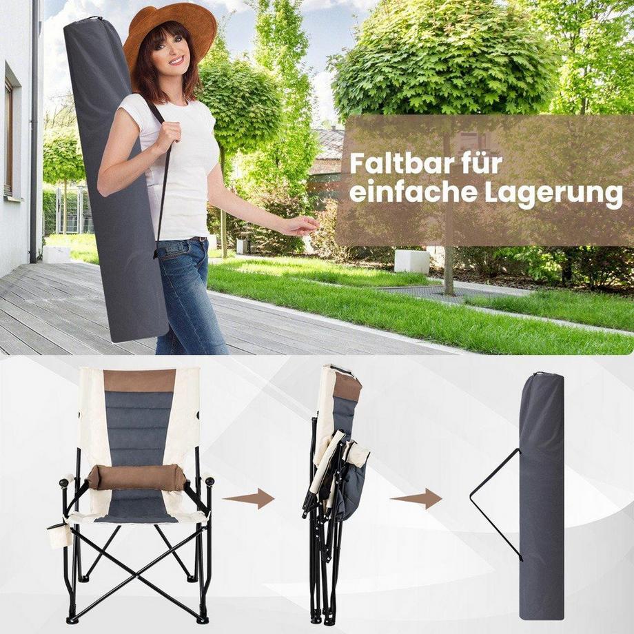 Northix  Chaise de camping pliante avec porte-gobelet 