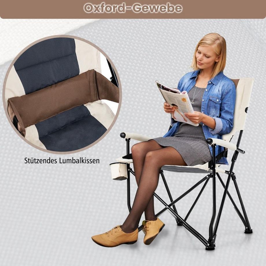 Northix  Chaise de camping pliante avec porte-gobelet 